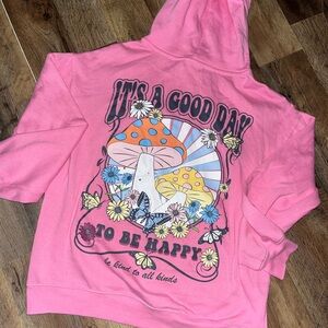 Pink Hoodie with Graphic Text
